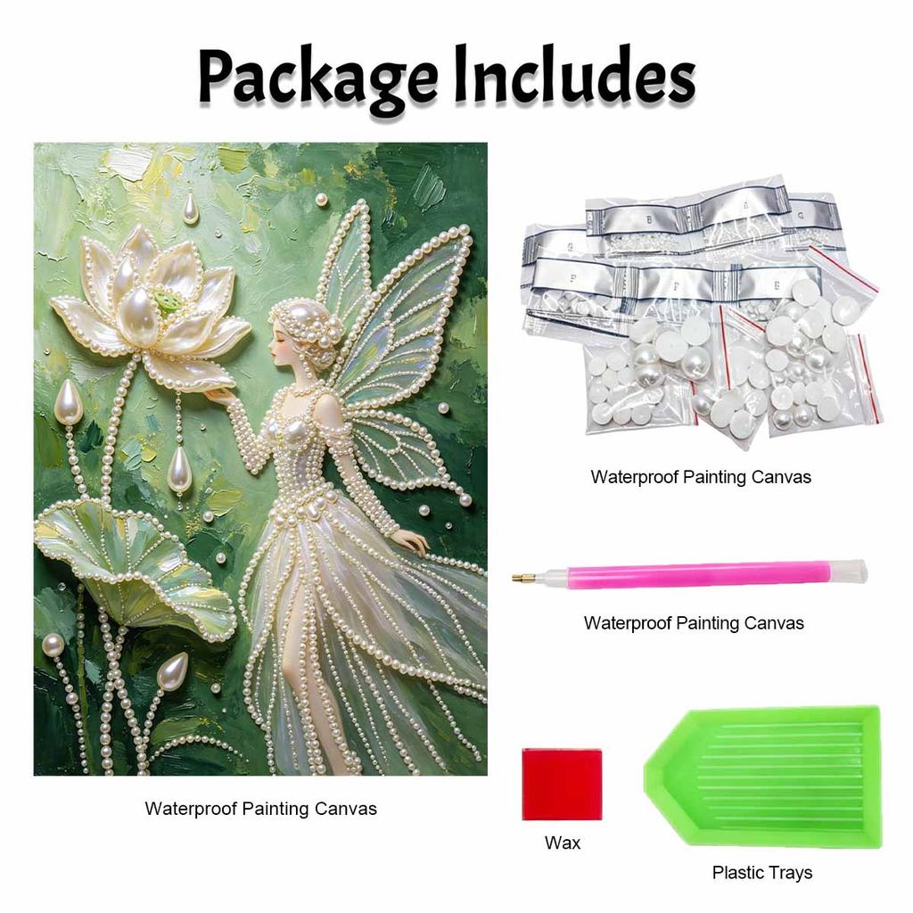 Frameless DIY Pearl Bead Painting Kit Elegant Fairy Pattern Creative Relaxing Craft Canvas Home Decor Adult Gift