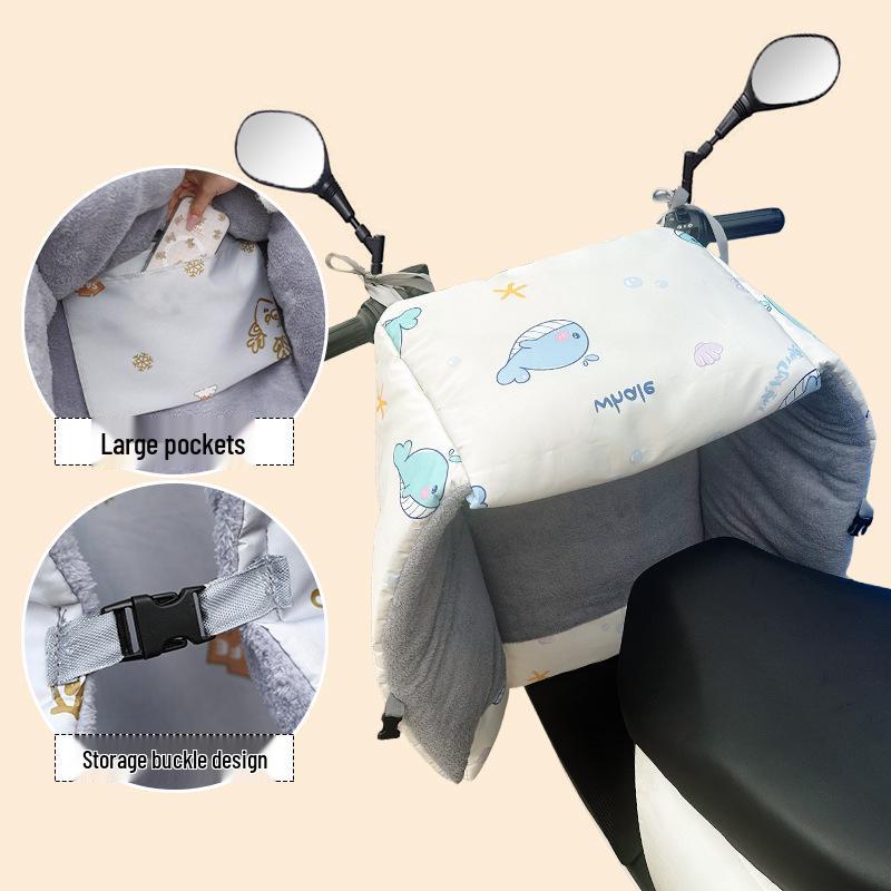 Winter Fleece-Lined Waterproof Electric Motorcycle Windshield
