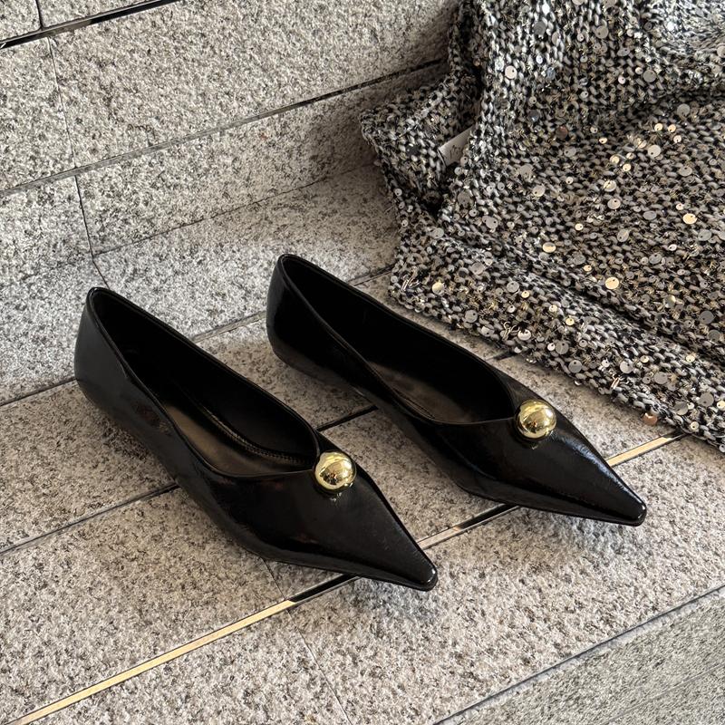 Fashion SUOJIALUN 2025 New Brand Women Flat Shoes Fashion Pointed Toe Shallow Slip On Ladies Boat Shoes Soft Flat Heel Dress Ballerina S