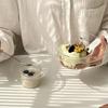 Dessertwerkzeug Transparente Glasschale Strohhutförmige Haushalts-Joghurt-Schale Dekorative Obstsalatschale Milchwasser