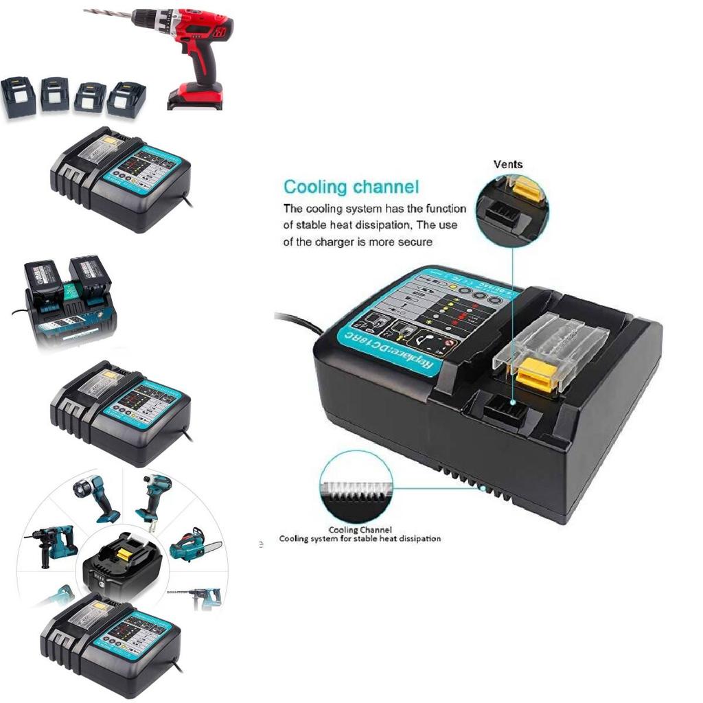 Zuverlässiges Makita DC18RC Ladegerät für 14,4V bis 18V Lithium-Ionen-Akkus mit CE-Zertifizierung