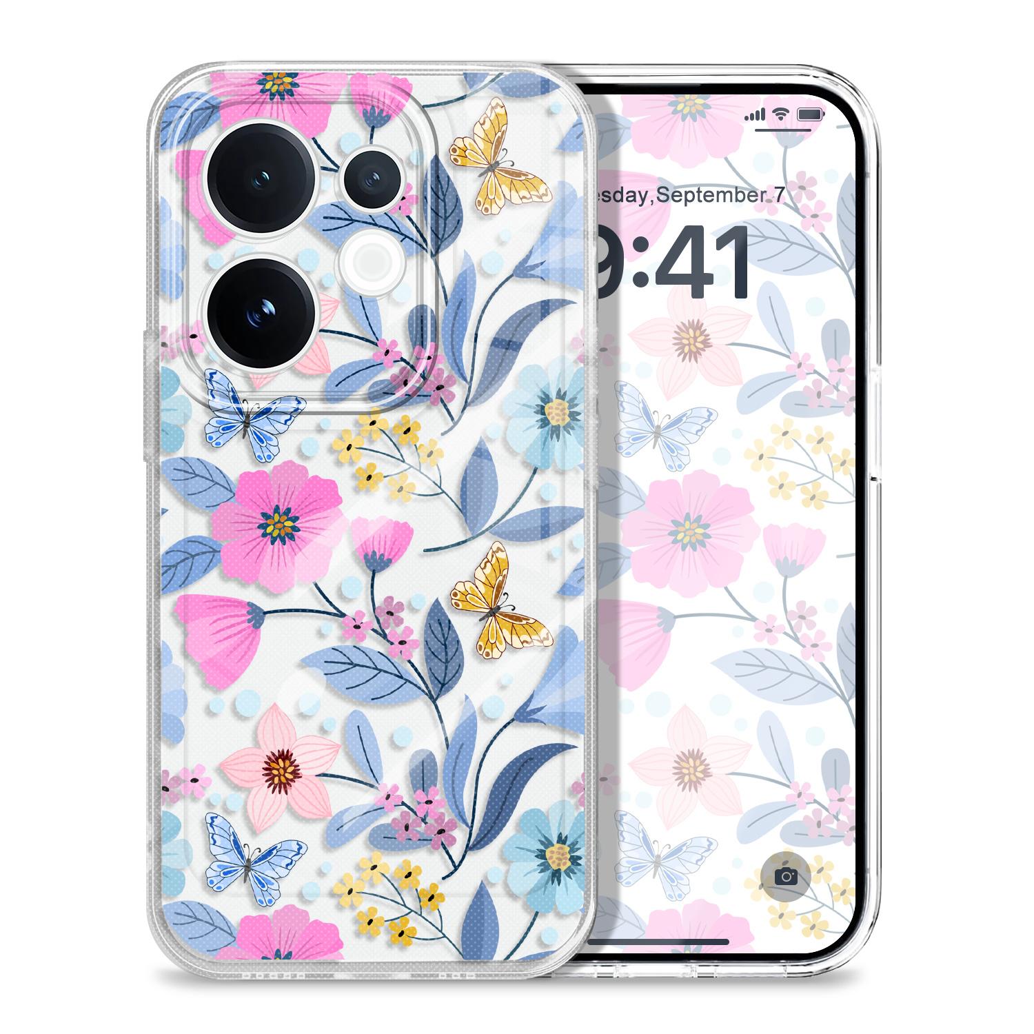 

Vitality Flower Transparent Phone Case For VIVO V60 V50 V40 V30E V29 V29E V27 V27E V25 V23 V23E Lite Pro Soft TPU Cover V60 5G