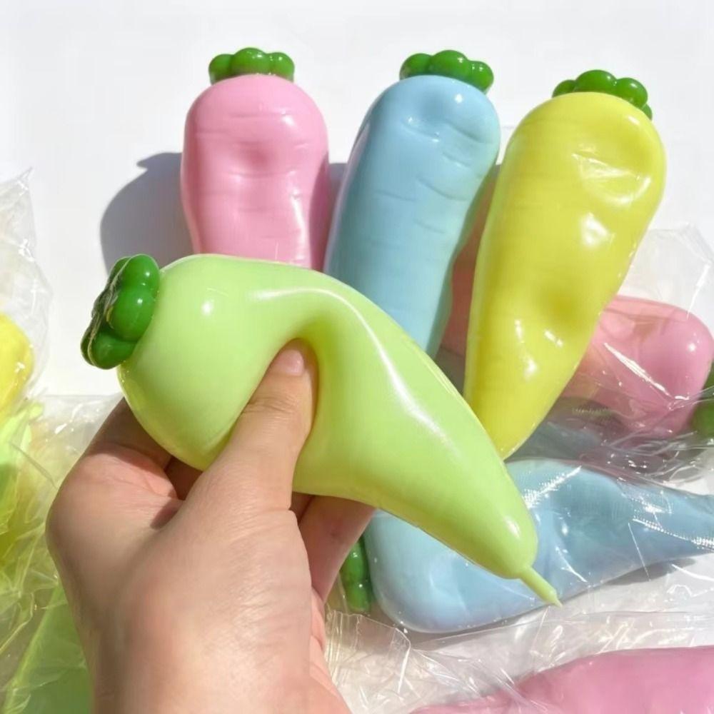 Stretchable Carrot Squishy Toy Shapeable Fidget Sensory Ball Coconut Oil Squeeze Kids Adults