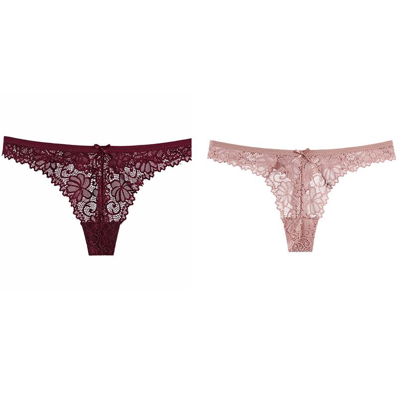 women's Underpant women breathable low waist underwear sexy lace thong cotton bottom crotch women Briefs Sexy Panties