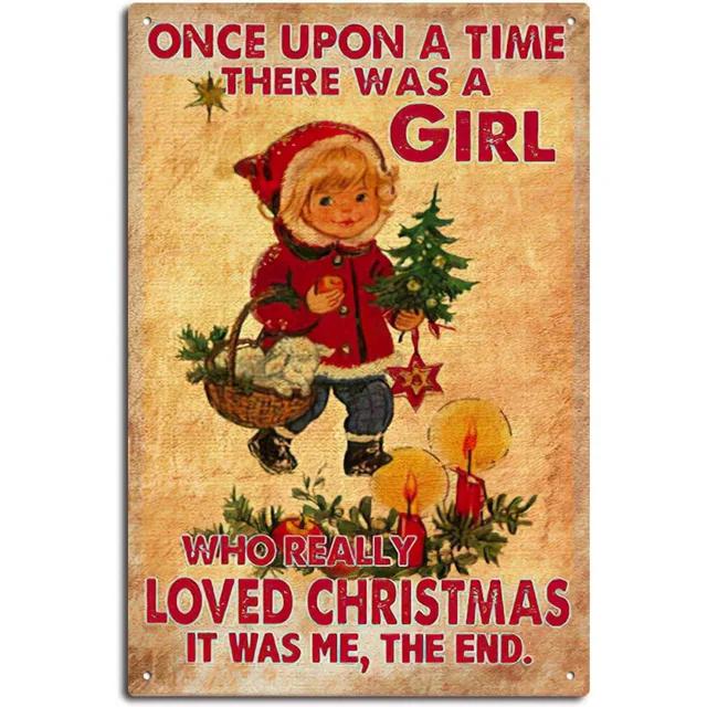Vintage Merry Christmas Metal Tin Sign  Rustic Wall Art Plaque for Home Cafe Garden Bar Club Man Cave  Perfect Holiday Decor