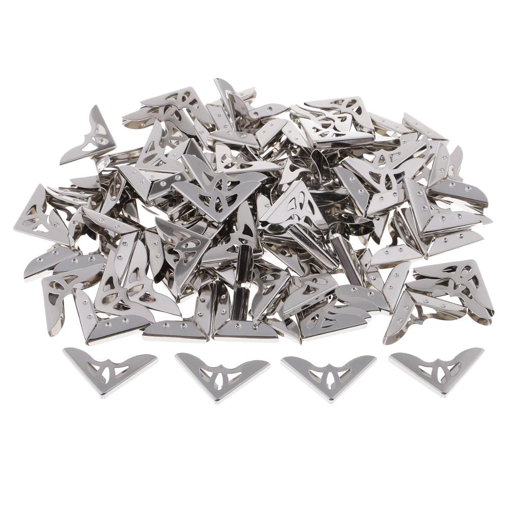 100ks Metal Book Scrapbooking Fotoalbum Nabídka Chrániče rohů 28x28x7mm