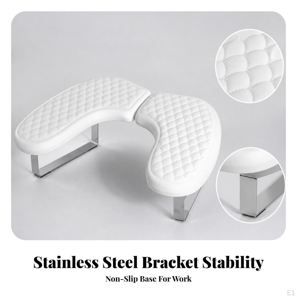 Platzsparende gebogene Nagelarmlehne | Schräges ergonomisches Profil, Handablage mit Metallrahmen Pink
