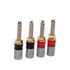 4 Pcs Banana Plug Connector Pure Copper 4mm Rhodium Plating Banana Plug Binding Post Connector for S