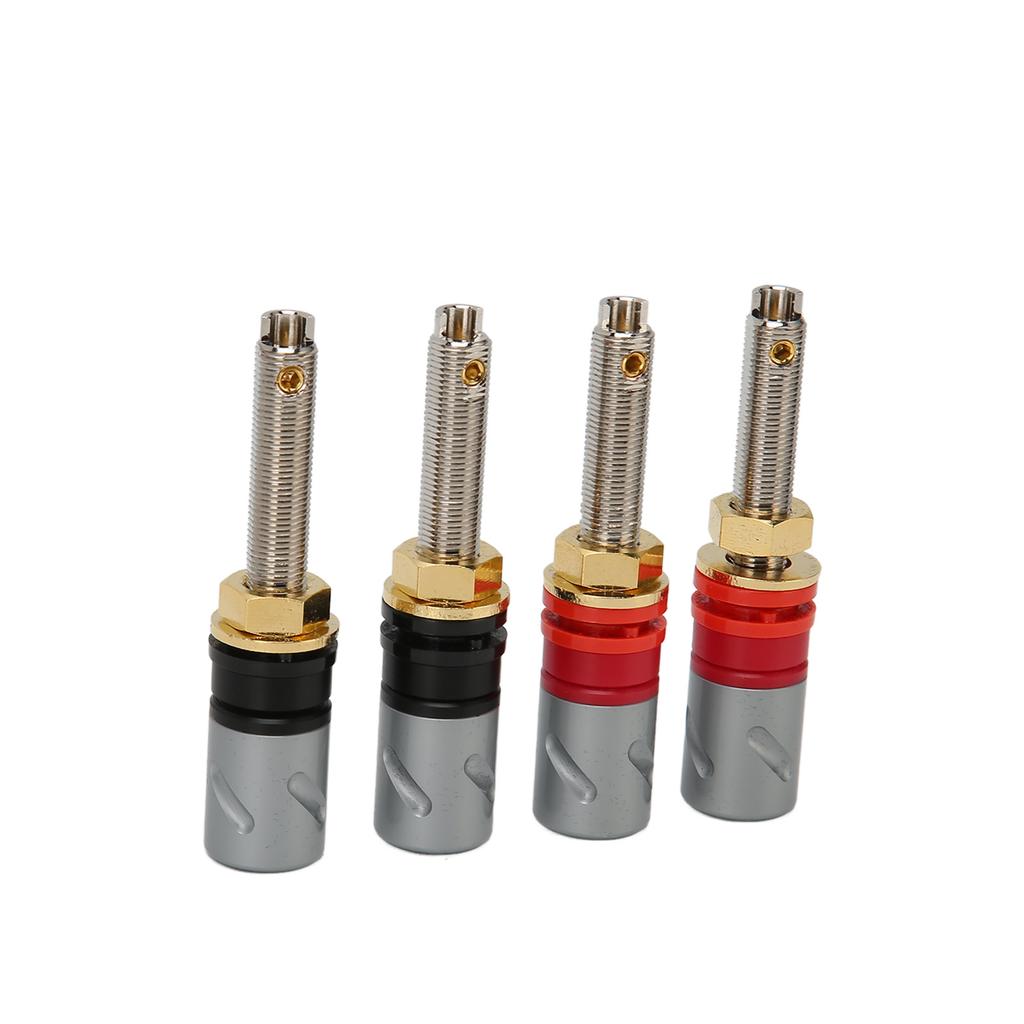 4 Pcs Banana Plug Connector Pure Copper 4mm Rhodium Plating Banana Plug Binding Post Connector for S