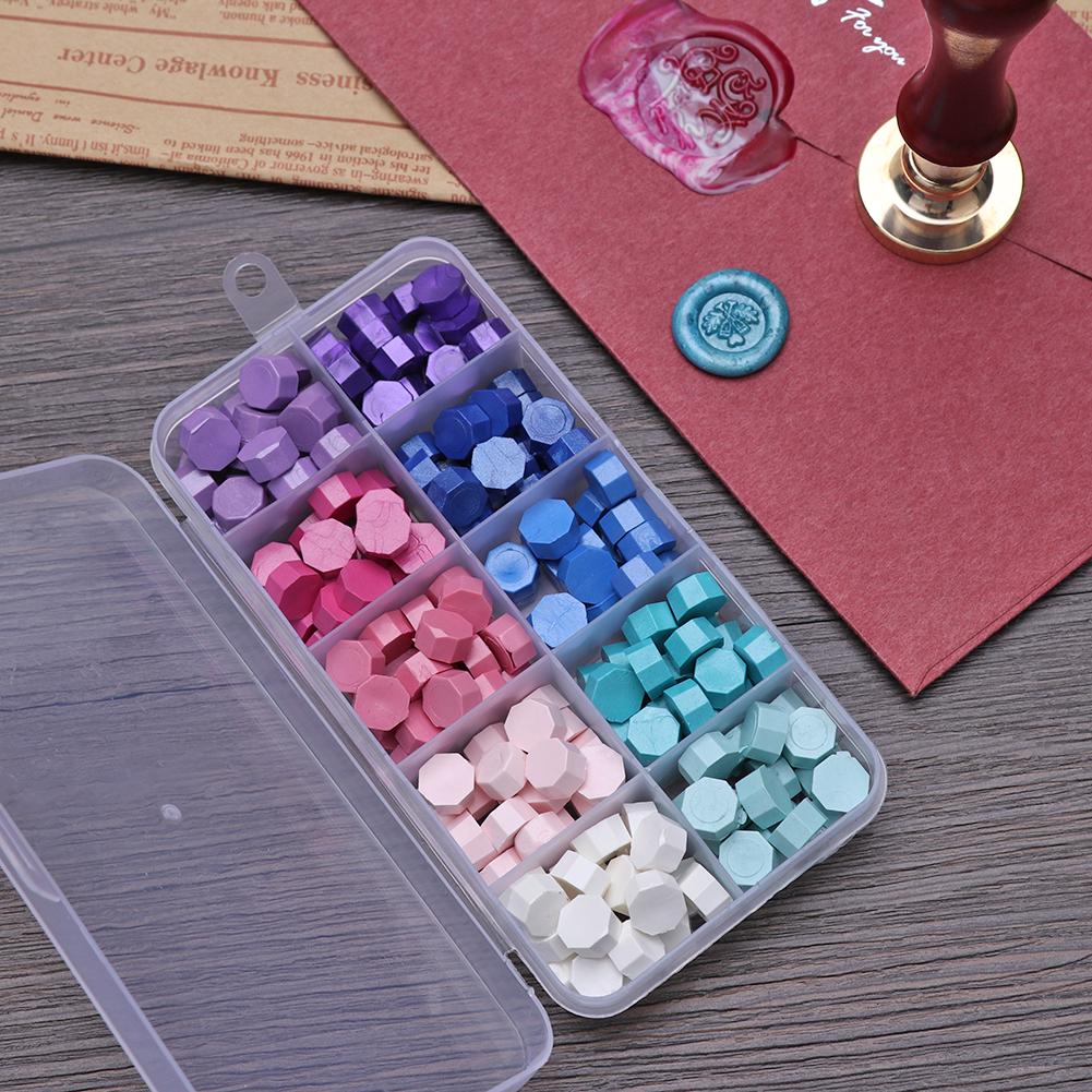 200pcs/box Octagon Fire Painting Pills Sealing Wax Grain Tablet for Stamping