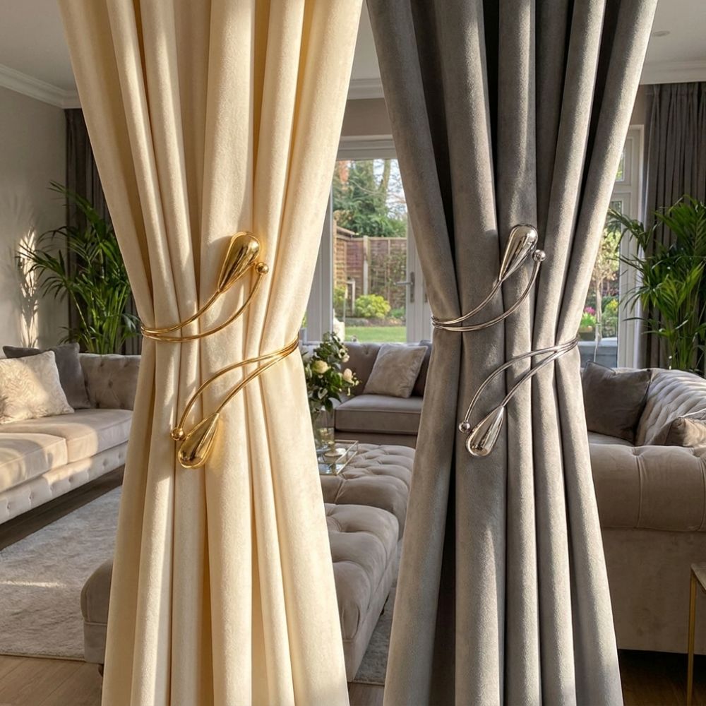 2PCS Arm Ring Curtain Holders Adjustable Curtain Holdbacks Living Room