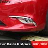 Car Front Fog Light Lamp Cover Trim For Mazda 6 Atenza 2017 2018 Chrome Head Foglight Foglamp Bezel Trims Exterior Accessories