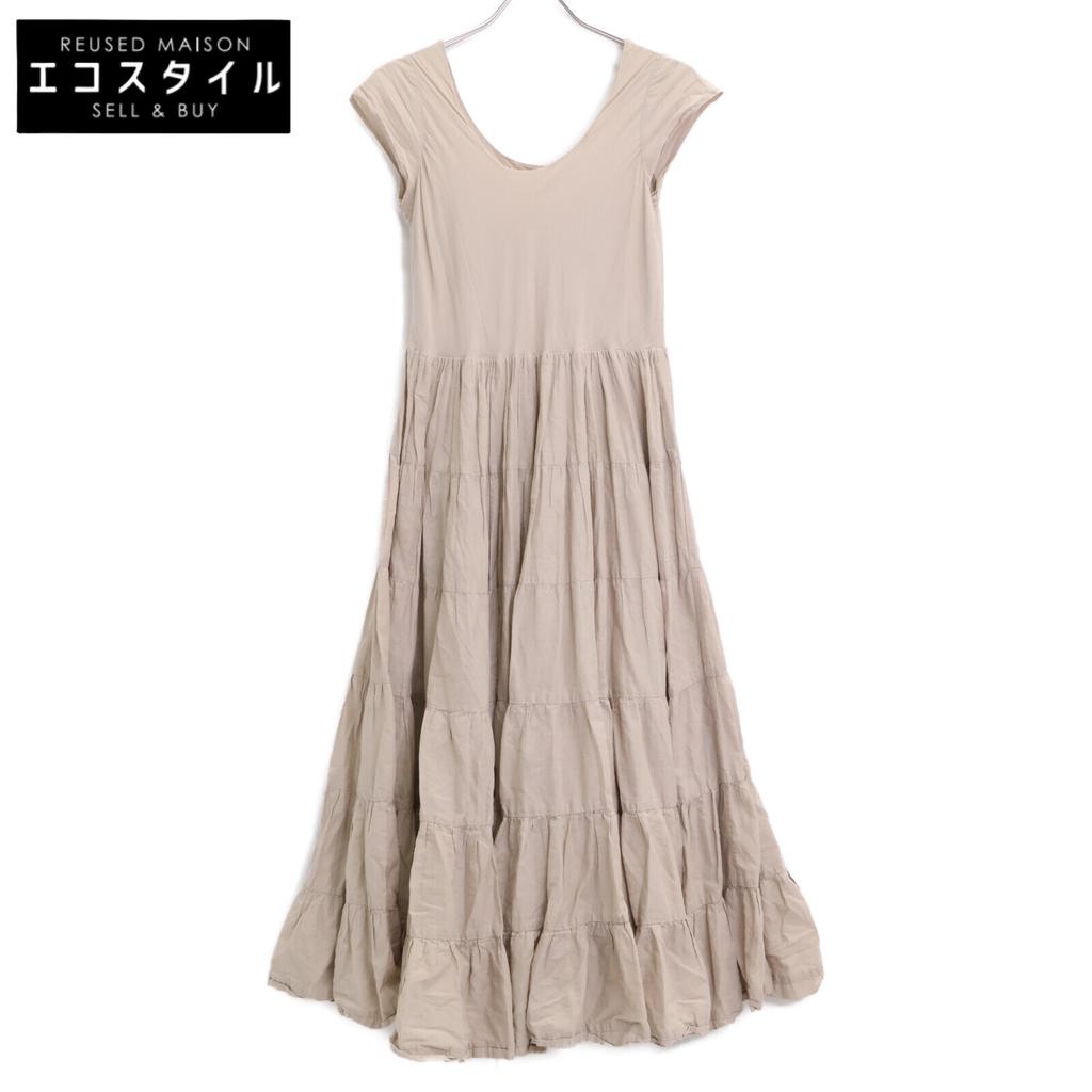 MARIHA Beige Cotton Sleeveless Maxi Dress Dress 36 beigeUsed