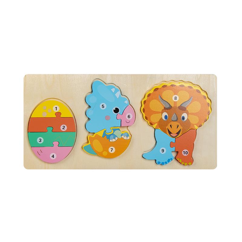 3D Wooden Animal Number Puzzle & Growth Educational Blocks