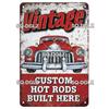 Retro Hot Rod Garage Metal Tin Sign Vintage Style Wall Door Decor for Man Cave Home Workshop