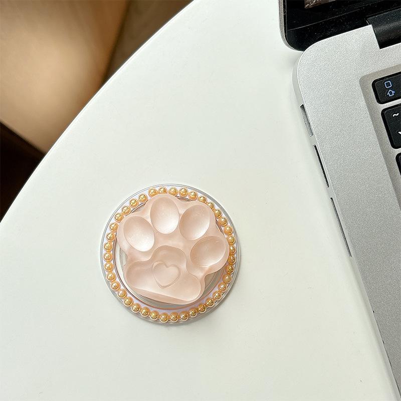 Perline Colorate Magnetico Supporto Airbag per Cellulare Zampa di Gatto Piccolo Fresco Semplice Anello Cuore di Ragazza