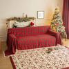 1PC Christmas Plaid Couch Cover with Tassel Christmas Atmosphere Sofa Towel Retro Holiday Red and Green Grid Cover Cloth Towels