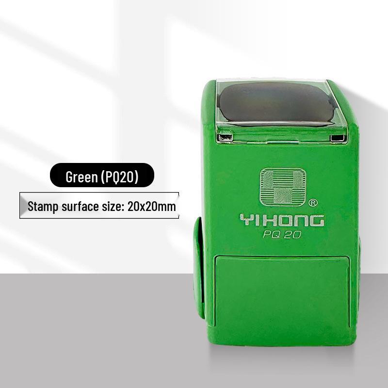 Automatic Self-Inking Name Stamp, Re-inkable, Red & Green