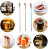Stainless Steel Long Handle Coffee Stirring Spoon with Waterdrop Shape Ideal for Honey and Cocktail Mixing Bar Tool
