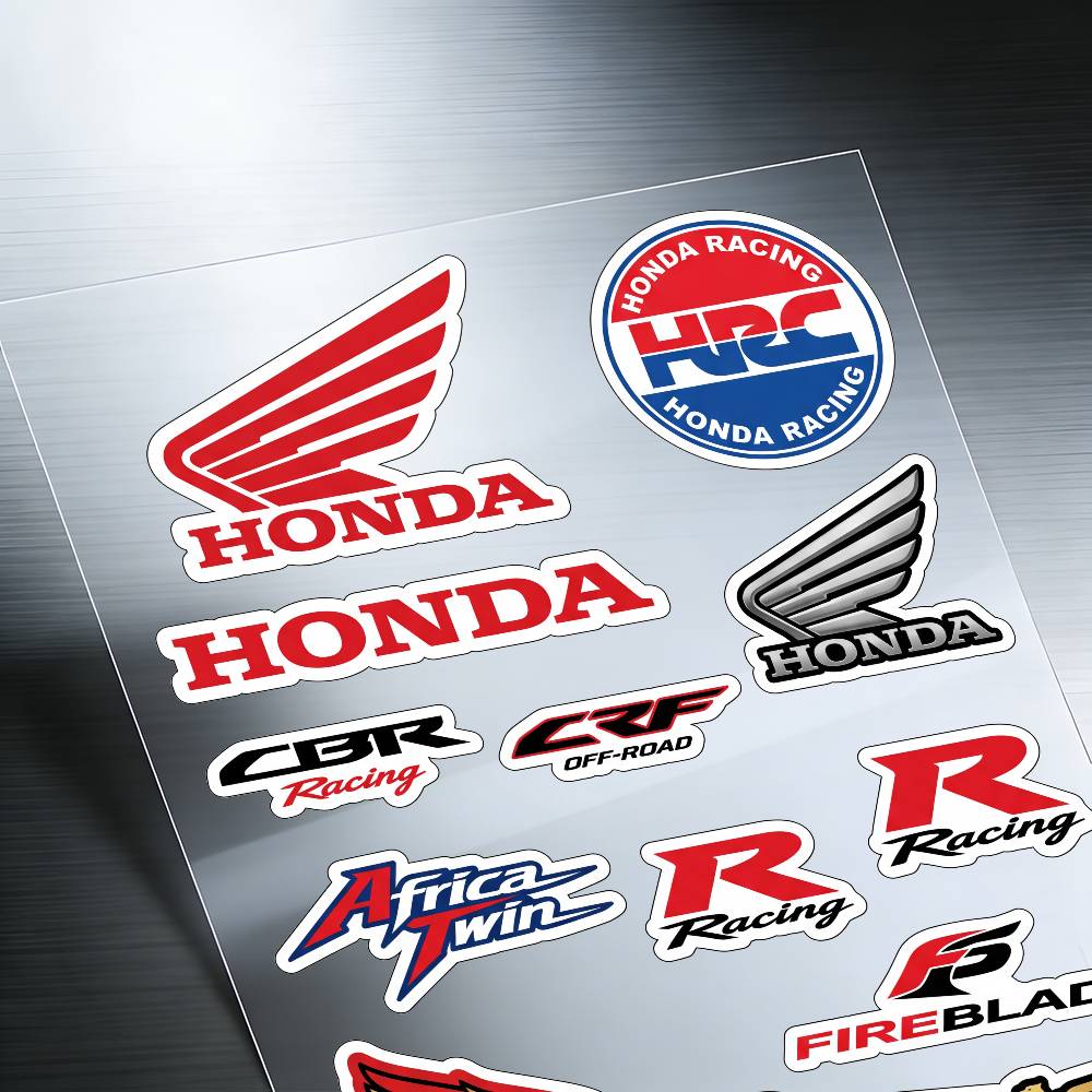 AAAKF1 FOR HONDA HRC H WING Waterproof Reflective Motorbike Stickers Easy Peel Removable Decals for Motorcycle Car