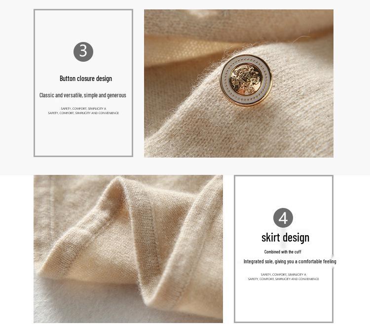 2023 Autumn/Winter Women's Polo Collar Cashmere Cardigan: Slimming, Fashionable, Loose-Fit, Long Sleeve Sweater