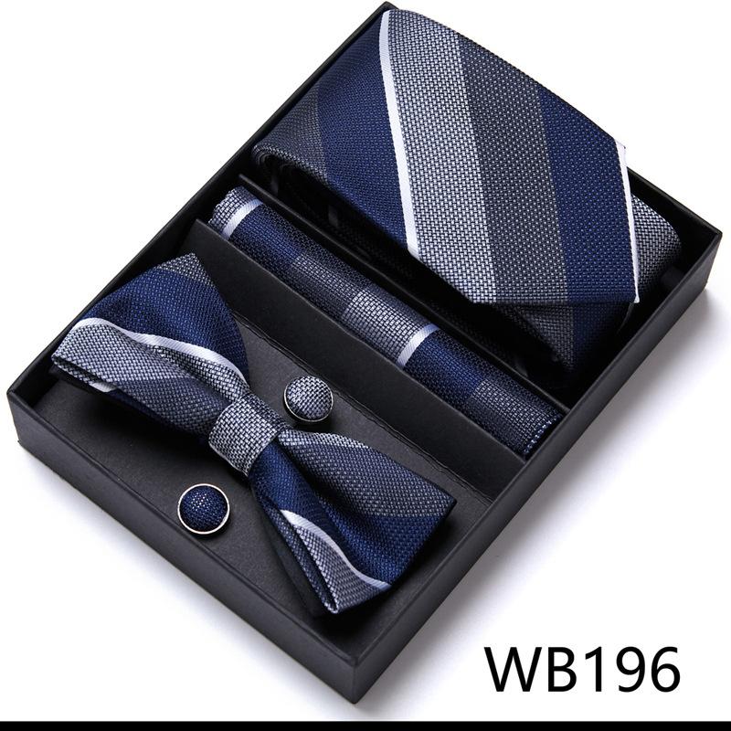 Conjunto de Corbata y Pajarita para Hombre Caja de Regalo Conjunto de 6 Piezas Corbata de Grupo Vestido de Negocios Corbata de Boda