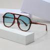 Unisex Fashionable Double Beam Sunglasses Outdoor Sports Fishing Driving Sun Shade Sun Glasses Large Frame Ellipse Goggle