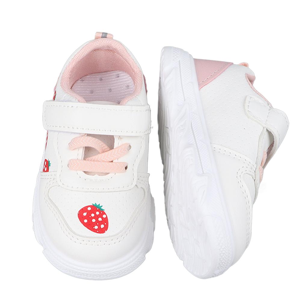 Baby Shoes Strawberry Pattern Skid Resistance Soft Comfortable Fashionable Baby Walking Shoes with Breathable Holes
