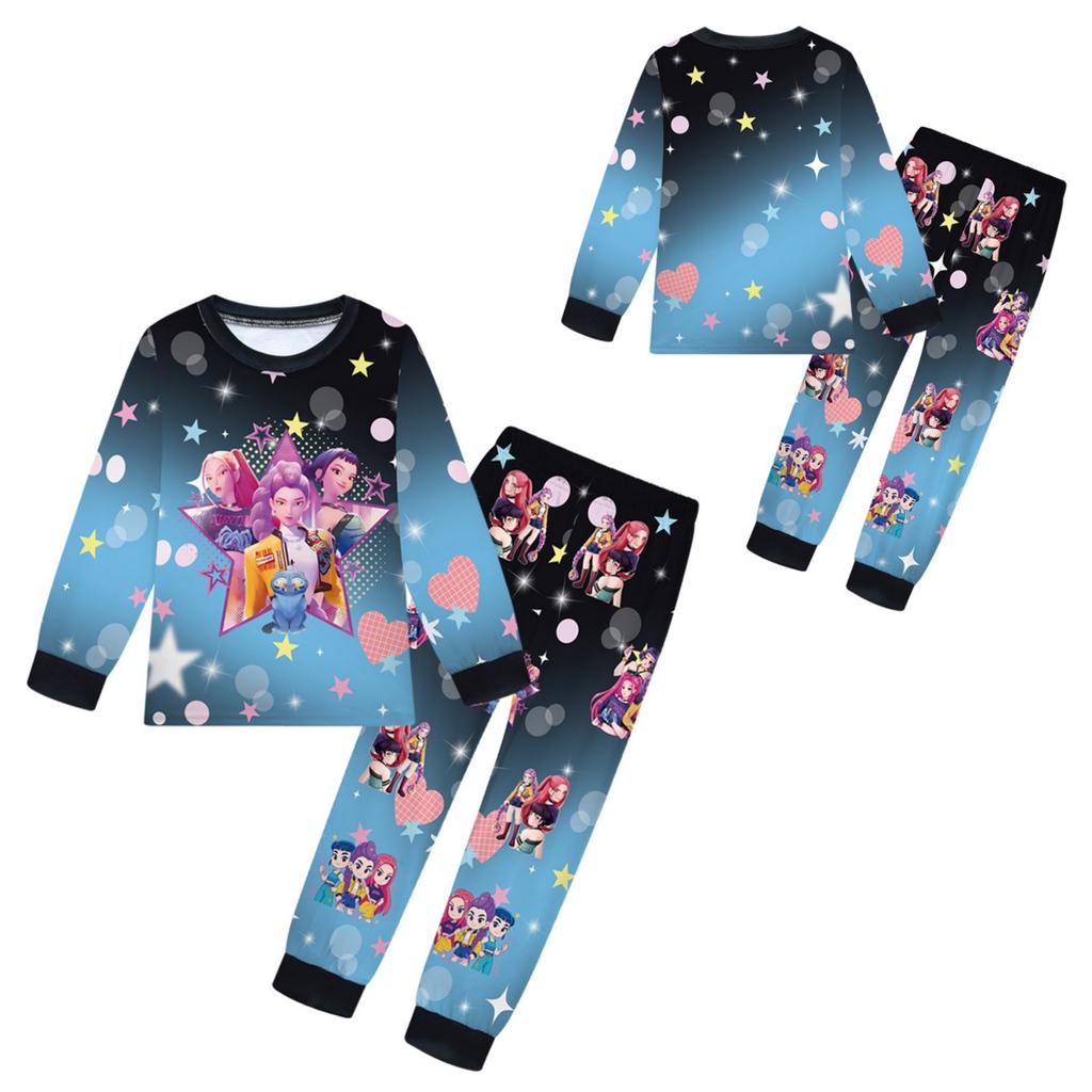 Children's Witch  Girls Printed Suit Long Sleeve Pants Suit