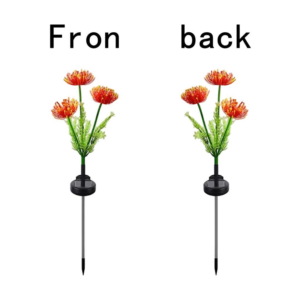 Solar Powered Garden Light Outdoor Decorative Lawn Stake with Artificial Flower Design and Stainless Steel Pole for Yard Pathway Lighting