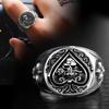 Pik-Ass Ring Retro Trendy Öffnend Pik Schädel Zeigefinger Hip-Hop Ring Schmuckstück für Große Männer