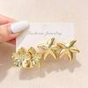European and American Original New Gold Pair Earrings Combination Versatile CCB Geometric Cold Wind Earrings