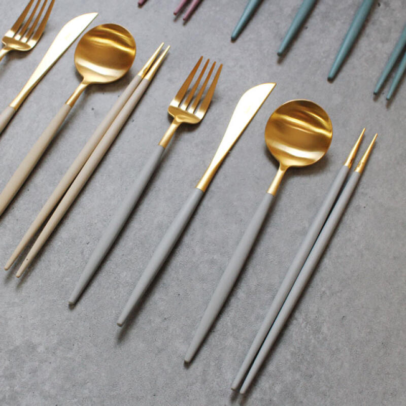 Orphan Light Gray Gold Dessert Fork