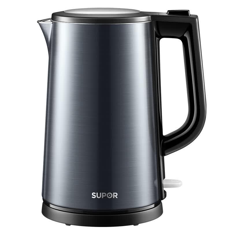 Supor QC Series 1.7L 316L Stainless Steel Double-Layer Electric Kettle CN plug (adapter included)