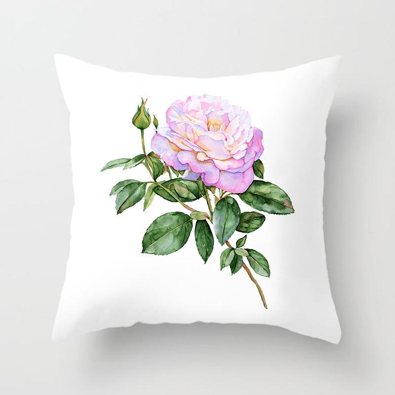 Colorful Rose Print Pattern Cushion Cover Home Living Room Sofa Bedroom Decoration Square Pillow Pillow Cover