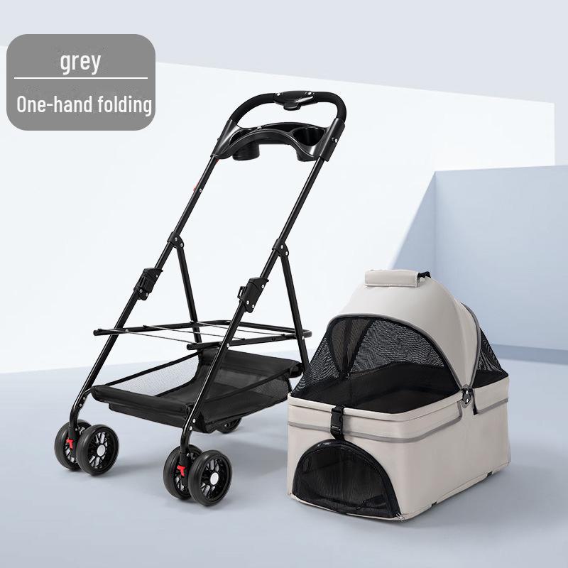 Lightweight and Foldable Pet Stroller for Small Dogs, Cats, and Teddy Bears, Ideal for Outdoor Travel