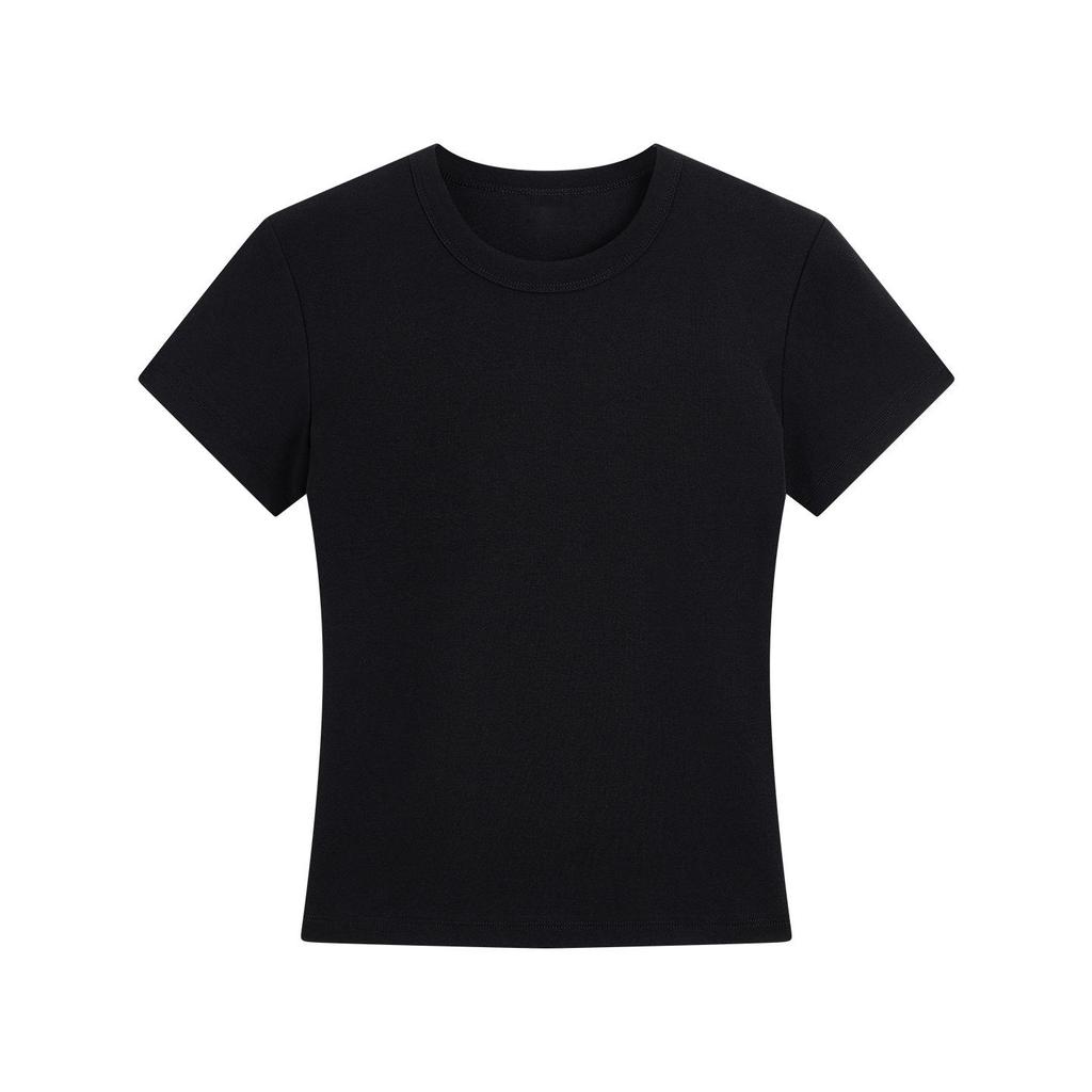 Women's Straight Shoulder Slim Fit T-Shirt - Short Sleeve, Versatile Summer Top