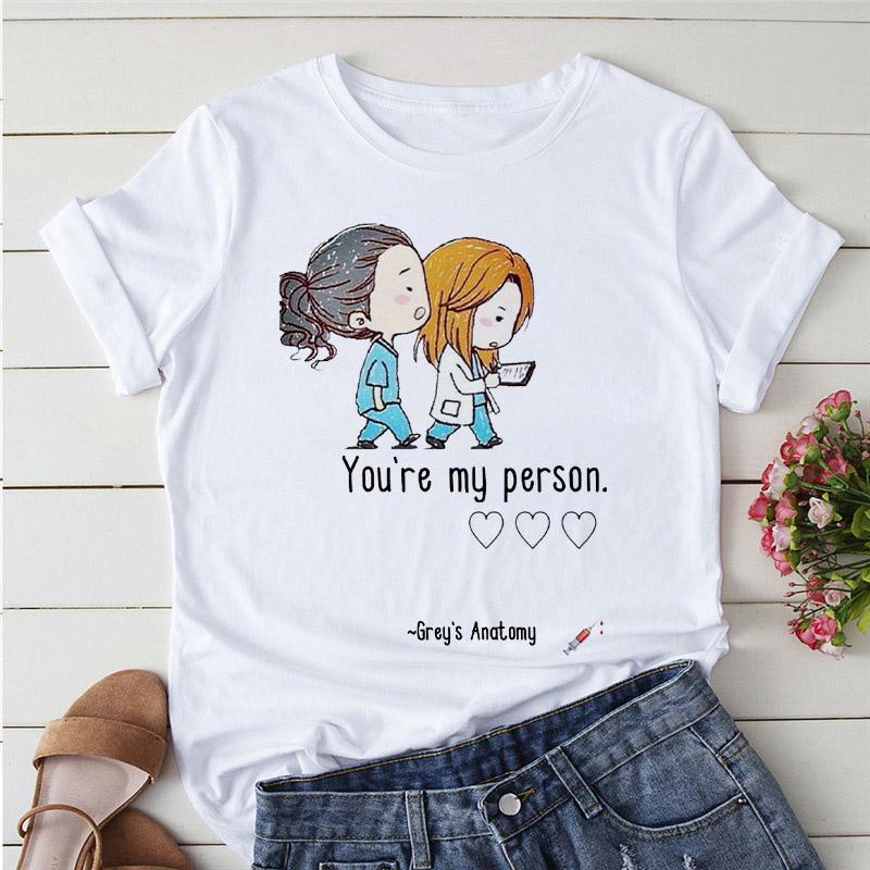 Greys Anatomy You Are My Person Women T Shirt Casual O-Neck T-Shirt Femme Tops Fashion Streetwear Kawaii Tshirt Lady Clothing