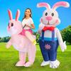 1 Set Rabbit Inflatable Costume Leak-proof Waterproof Dirt-resistant Anti-Tear Foldable Rabbit Cosplay