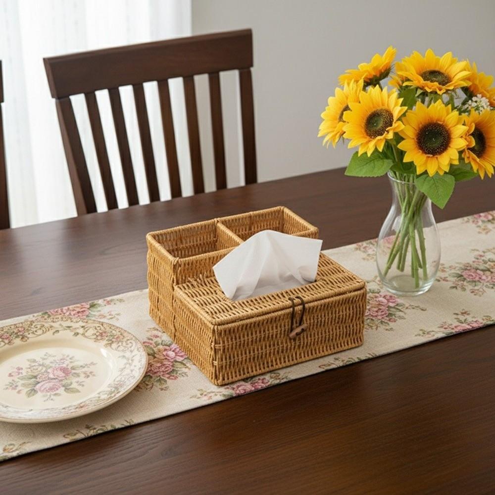 Eco-Friendly Tissue Organizer Modern Design Desktop Tissue Box Tissue Box Storage  Home Decoration