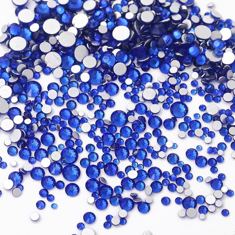 Nail Art Decorations: 1440 Mixed Crystal Glass Rhinestones, Colored Flat-Backed for DIY