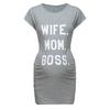 Women Pregnant Short Sleeve Pregnant   Maternity Dress Solid Print Skirt