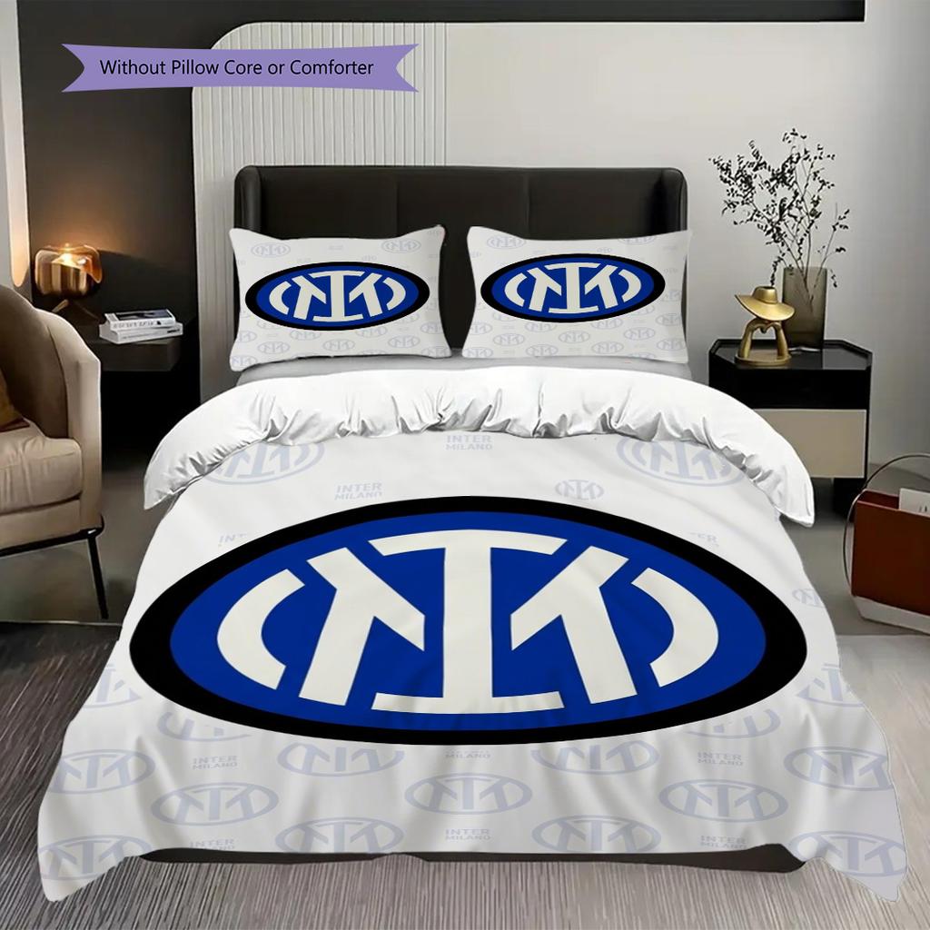 Set tre pezzi Design Emblema Inter (1 * copripiumino + 2 * federa, senza nucleo) Regalo di compleanno di Natale Copripiumino e federa