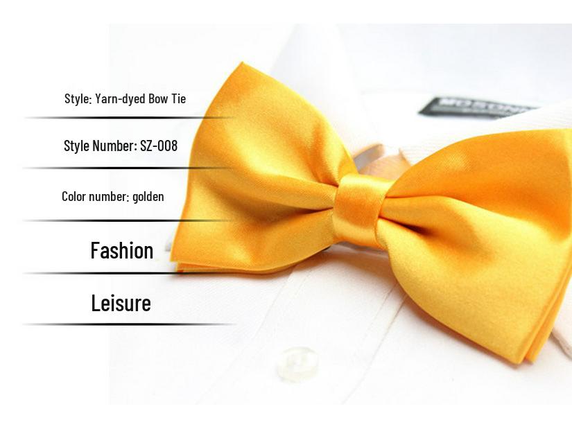 Solid Color Formal Wedding Bow Tie for Men - Customizable Logo and Multi-Color Options