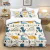 Dinosaur Jungle Animals Duvet Cover Set and Pillowcases75*50cm, Cartoon Girls Boys Bedding Set Twin Full Size Home Bedroom Decor