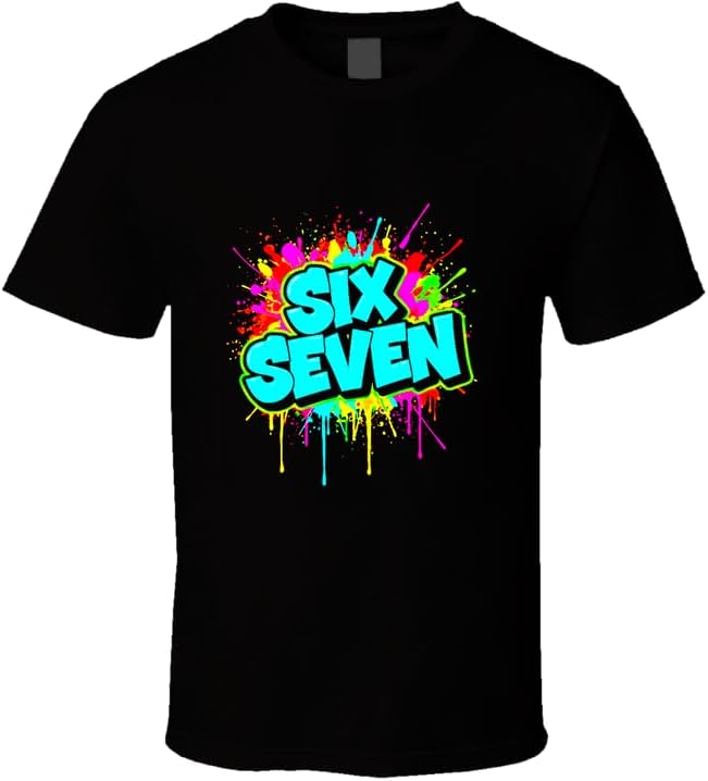 Graffiti Six Seven Splash Paint T-shirt
