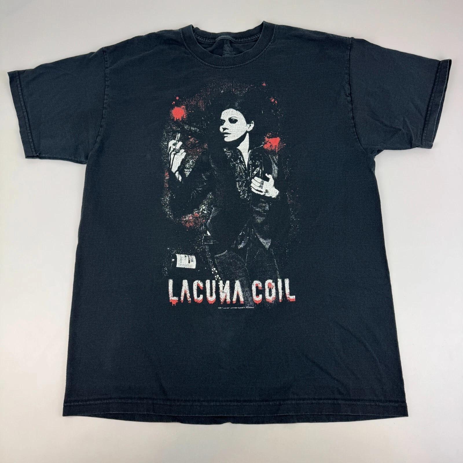 

Lacuna Coil Кристина Скьяббиа Хлопковая футболка Rock 100% Мужские футболки Топ от S до 5XL 2F1255 XL