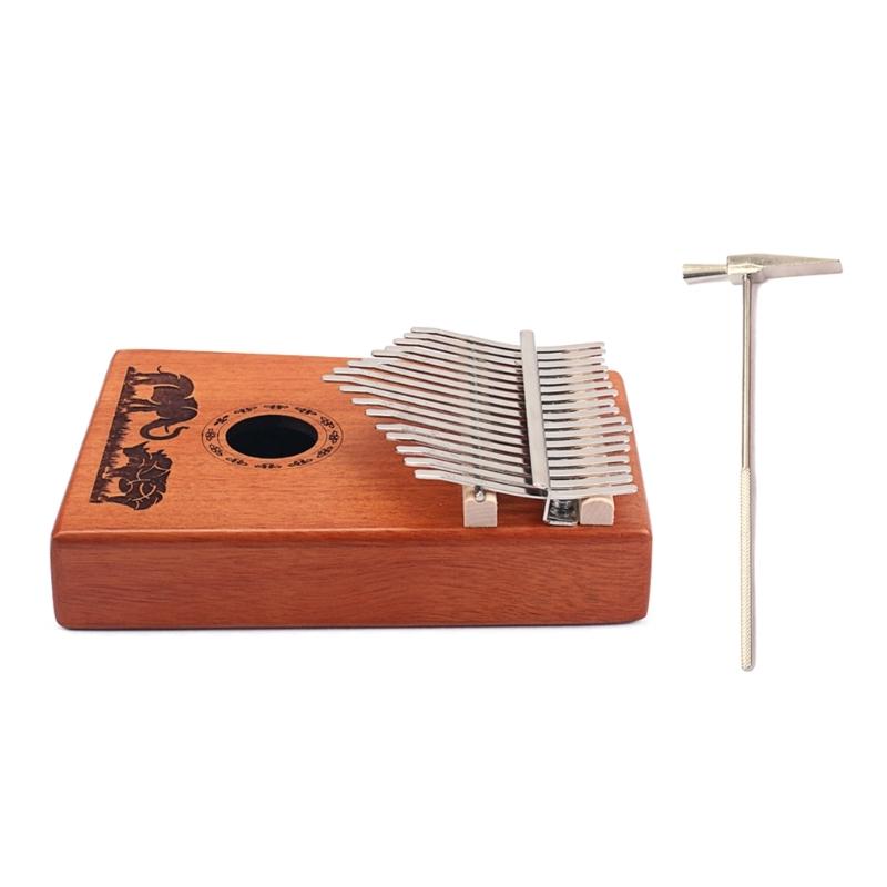 Kalimba 17 Keys Thumb Piano with Study Instruction & Tune Hammer Wood Finger Piano for Kids Adult Beginners Professional