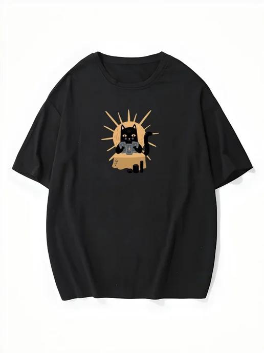 Oversized T-shirt with a Halloween print S