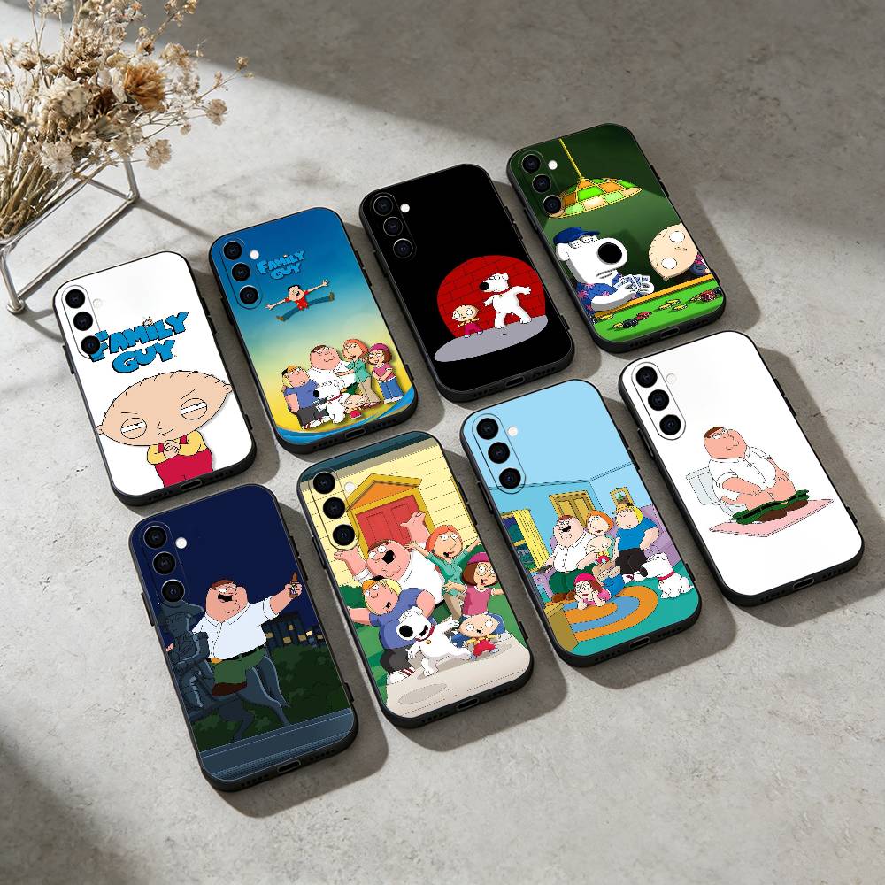 Cartoon F-Family Funny Guy Phone Case For Samsung Galaxy A91,80,73,72 ,71,53,52,32 ,31,22,21s,20,Soft Black Case